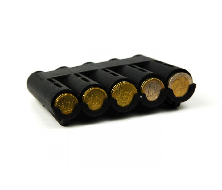 Euro Coin Dispenser Five Slot with Coins Euro Coin Dispenser Five Slot with Coins
